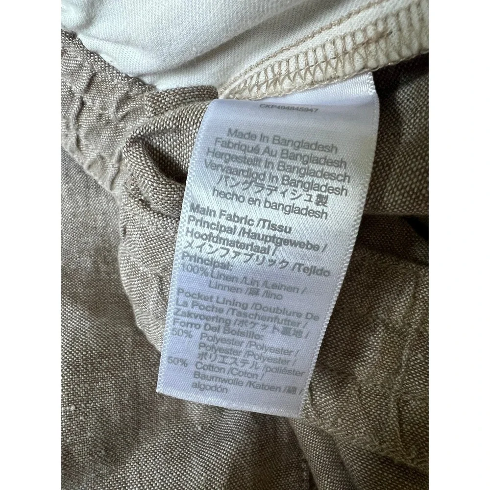 Madewell Men XL Beige 100% Linen Drawstring Waist Beach Resortwear Pants